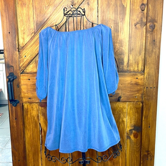 Green Envelope Los Angeles Blue Blouse Small - Picture 2 of 4